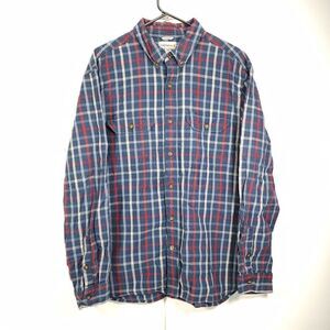 Carhartt Men's Plaid Size XL Blue Cotton Long Sleeve Flannel Button Down Shirt